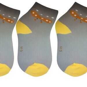 Kids 3 Pack Pretzel Face Socks – Gray/Cream – NWOT